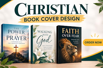 design faith based christian book cover for KDP, ebook cover, prayer book cover