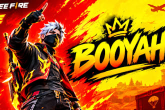 design eye catching gaming thumbnails for free fire, pubg