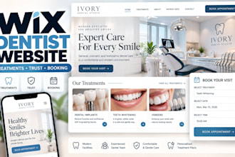 design wix dentist website with dental services, treatments and online bookings