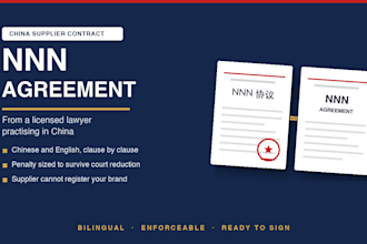 draft a bilingual nnn agreement enforceable in china