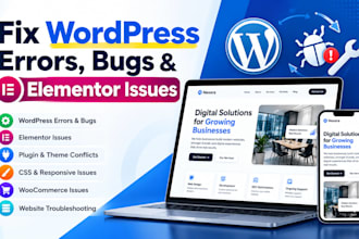 fix wordpress errors, bugs, and elementor issues