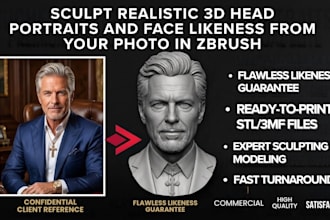 turn your photo into a realistic 3d portrait bust in stl 3mf for 3d printing