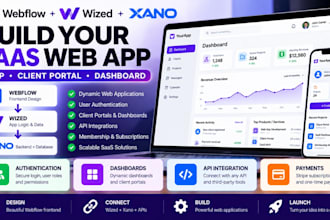 build webflow wized xano saas web app and client portal