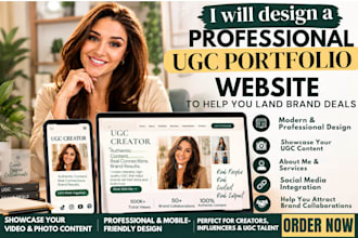 design a professional ugc porfolio website to help you land brand deals