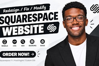 redesign squarespace website fix squarespace website modify squarespace website