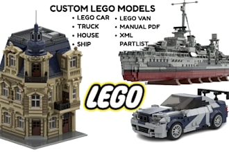 design lego moc lego technic car bike house ship with instruction xml part list