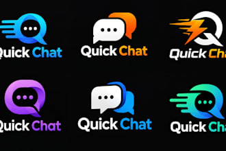 design a modern messaging, communication, chat app, social media quick chat logo