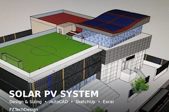 design your solar pv system with autocad and sketchup