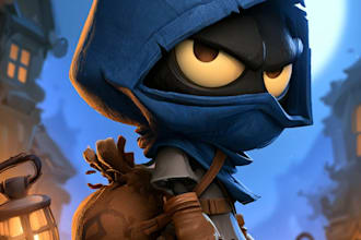 draw 2d game character illustration