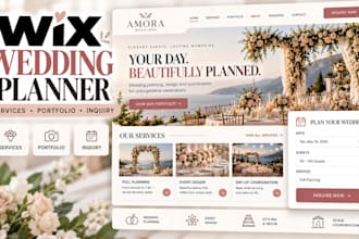 design wix wedding planner website with services, packages, gallery and booking