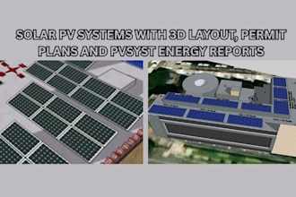 design solar pv systems with 3d layout, permit plans and pvsyst energy reports