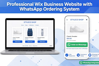 create modern wix business website with whatsapp ordering system