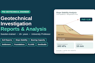 prepare and review geotechnical investigation reports