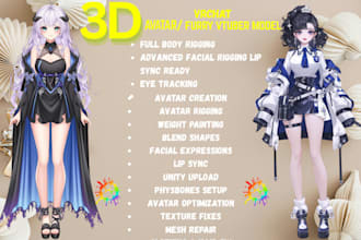 make anime nsfw vtuber model, vrchat avatar commission, vrm 3d model, animaze