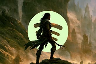design epic fantasy music artwork for your album