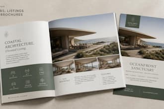 design professional real estate flyers, property listings and brochures