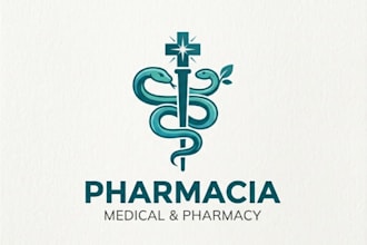 create snake logo for medical and pharmacy brands