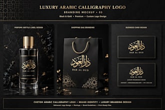 design modern arabic calligraphy,luxury islamic brand logo
