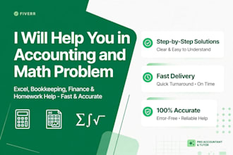 help you accounting and math problem with explanation