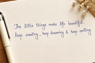 beautifully handwrite your notes, quotes and messages