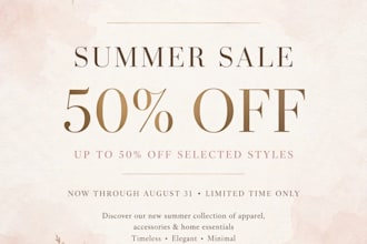 design aesthetic sale poster and boutique shop flyer