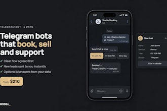 build a telegram bot for leads, orders or support with python