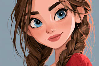 create a disney cartoon illustration