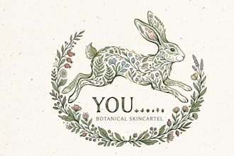 create creative botanical rabbit logo for you