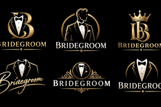 design a professional, wedding, groom, menswear, or marriage bridegroom logo