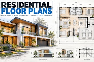 do residential floor, house plan design, autocad drafting, architectural drawing