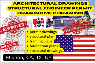 architectural drawings, structural engineer, mep permit drawing