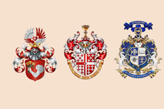 design vintege regal heraldic family crest coat of arms logo