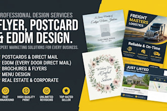 design business postcard, direct mail, eddm, funeral, trucking, custom postcard