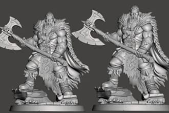sculpt detailed 3d miniature character wargames tabletop stl for 3d printing