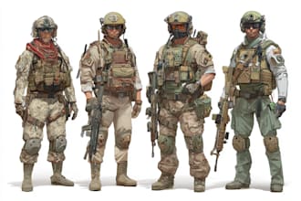 create realistic military, war, or sci fi illustrations
