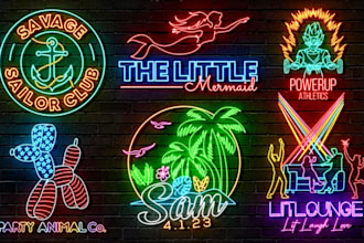 design neon logo for you