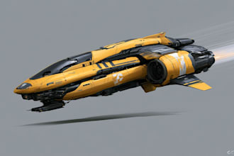 create a detailed custom spaceship or spacecraft illustration