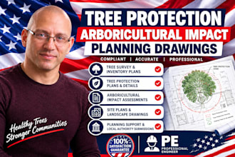 create tree protection, arboricultural impact, and planning drawings