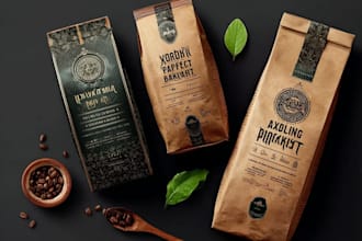 do coffee packaging, coffee bag, label design