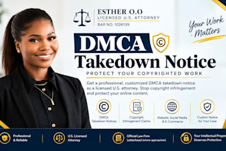 draft a professional dmca takedown notice as a US attorney