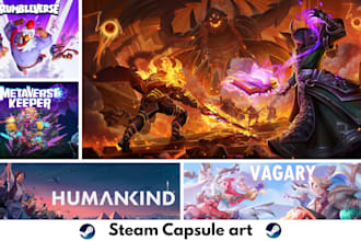 create steam capsule art, steam game art, steam banner, game cover art