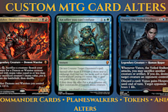 create custom mtg card magic the gathering alter tcg design edh commander art