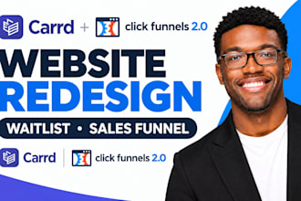 carrd website redesign, clickfunnels 2 0 waitlist, thank you page, sales funnel