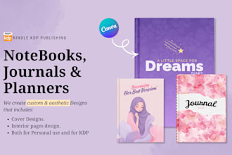design custom aesthetic journals, planners and notebooks