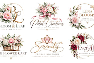 design a professional, floral, flower, wedding, florist, or elegant bouquet logo