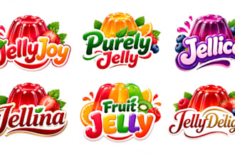 design a professional, candy, dessert, sweet, food, or playful jelly logo