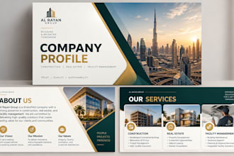 design a professional company profile and presentation in canva