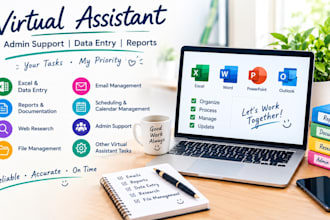 be your virtual assistant for admin, data entry and excel tasks