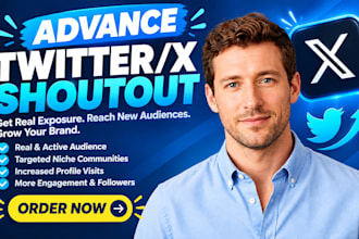 promote your brand product music or service with a twitter x shoutout