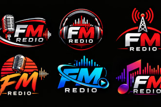 design a professional radio, broadcasting, music, media, communication fm logo